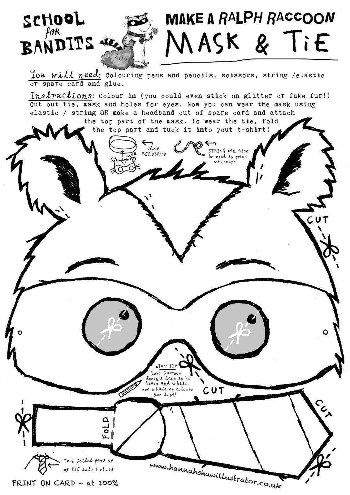membfounsorag raccoon mask template