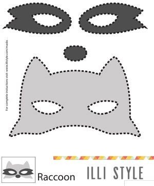 raccoon mask printable template illistyle