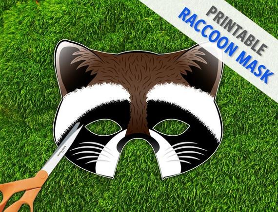 Raccoon Printable Party Mask Halloween Mask by theRasilisk