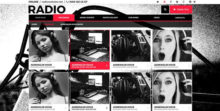 Radio station WordPress theme WordPress radio theme