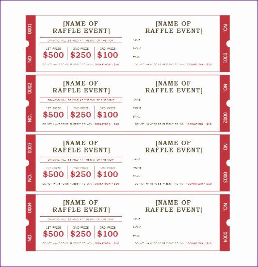 10 Raffle Ticket Template Excel ExcelTemplates