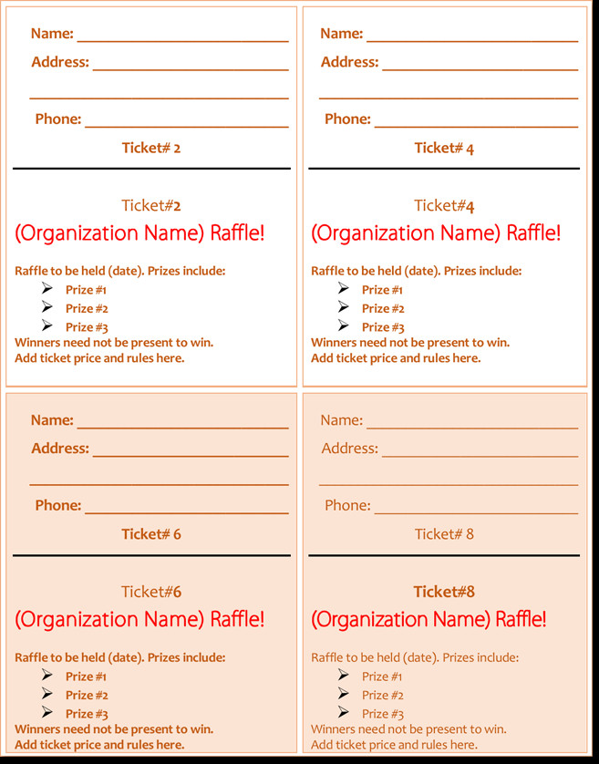 20 Free Raffle Ticket Templates with Automate Ticket
