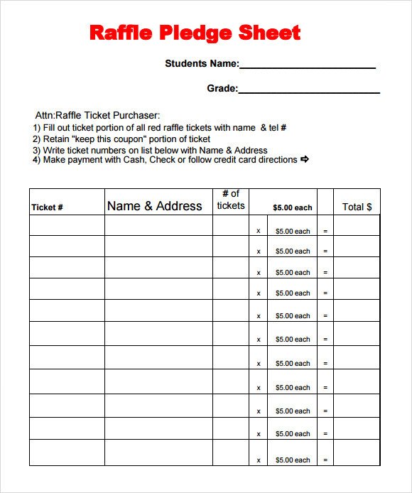 12 Sample Raffle Sheet Templates PDF Word Excel Pages