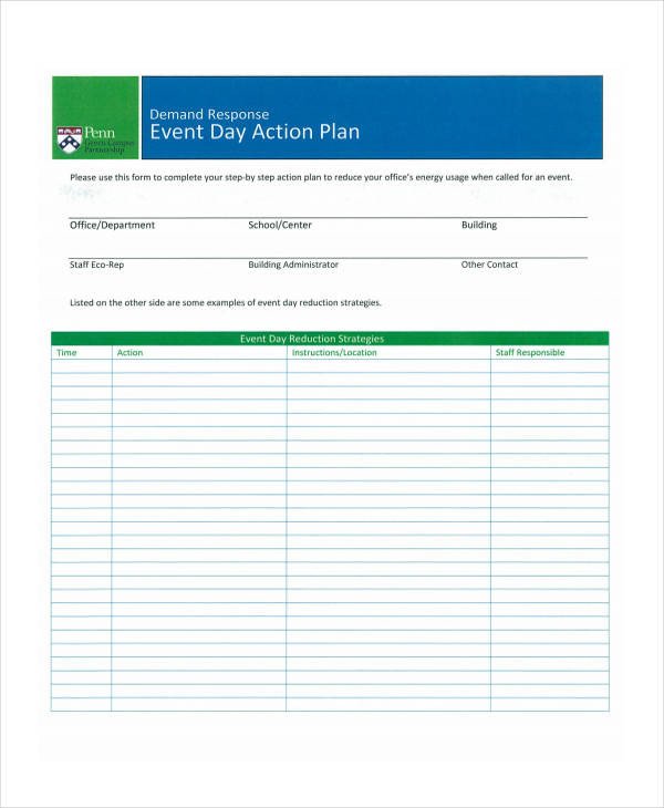 12 Event Action Plan Templates Free Sample Example