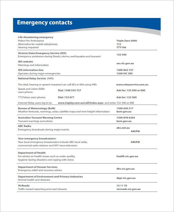 Sample Emergency Action Plan 11 Free Documents in Word PDF