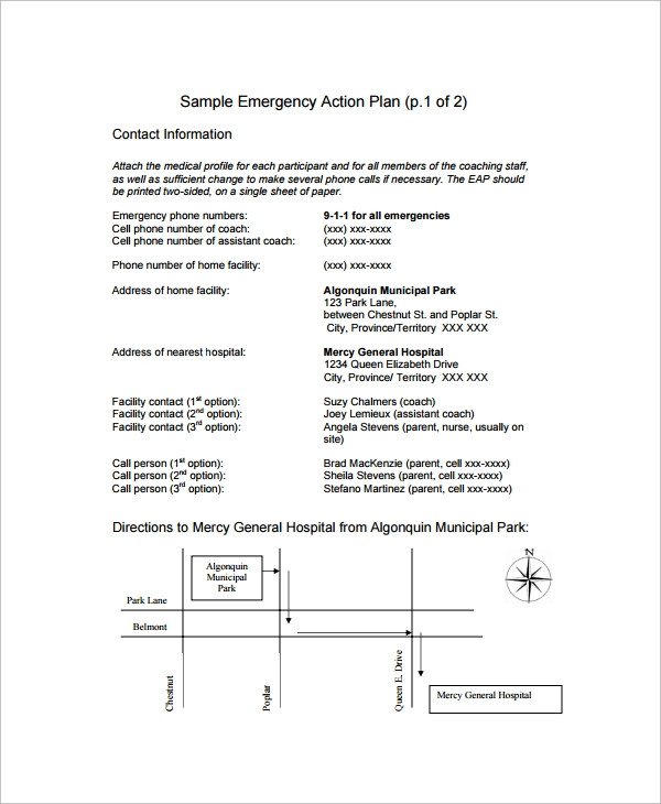 Sample Emergency Action Plan 11 Free Documents in Word PDF