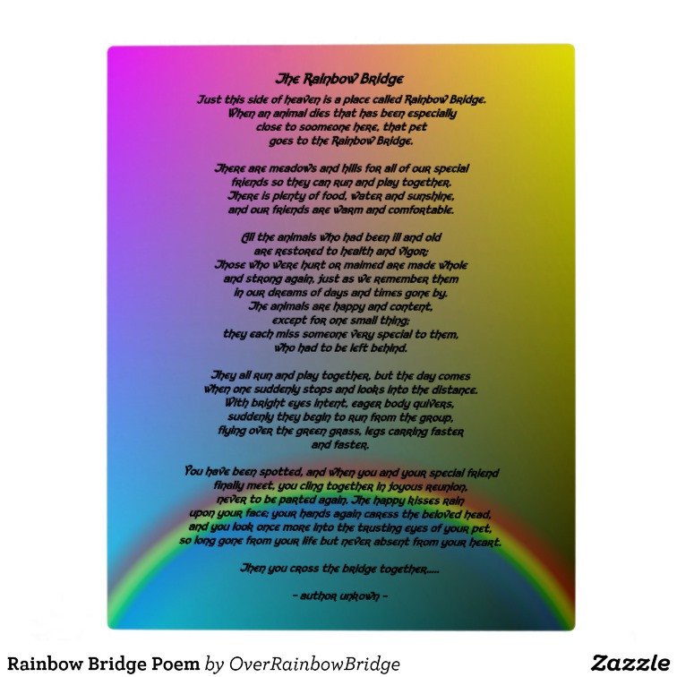 Rainbow Bridge Poem Plaque
