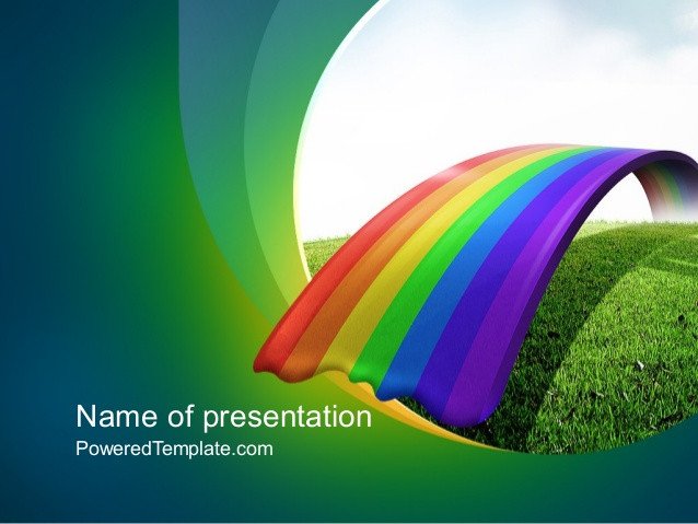Rainbow Bridge PowerPoint Template by PoweredTemplate