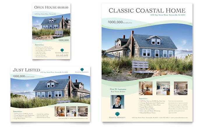Coastal Real Estate Flyer & Ad Template Design