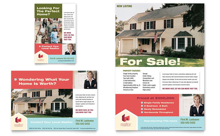 Home Real Estate Flyer & Ad Template Word & Publisher