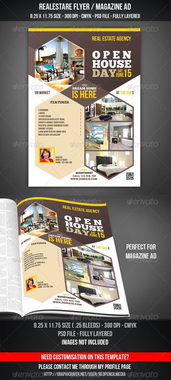 Real Estate Open House Flyer Magazine AD