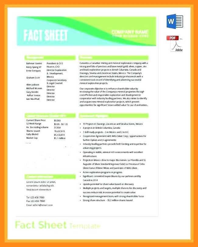 10 11 real estate fact sheet template