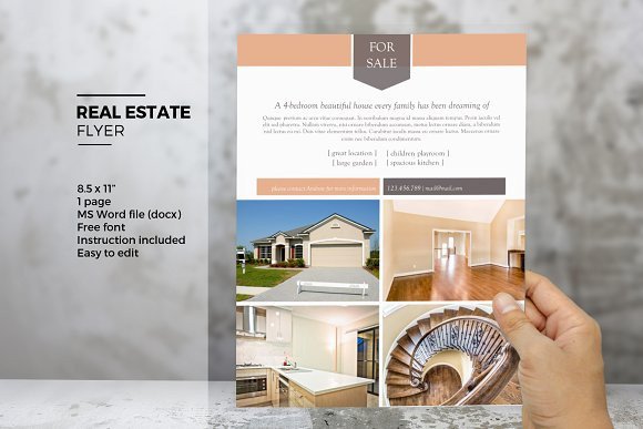MS Word real estate flyer template Flyer Templates on