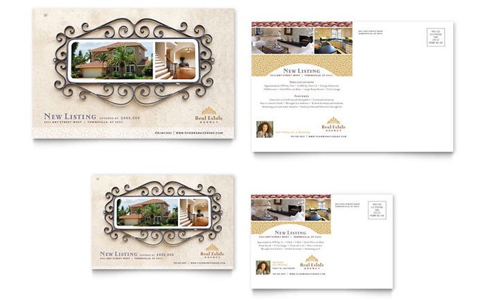 Luxury Real Estate Postcard Template Design