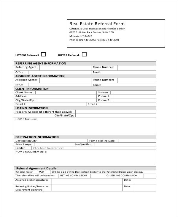 Sample Real Estate Form 16 Free Documents in PDF