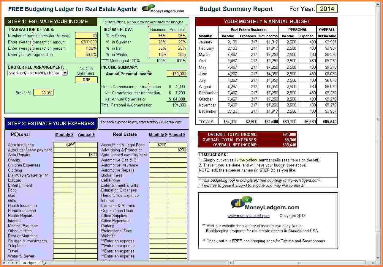 5 real estate agent expense tracking spreadsheet