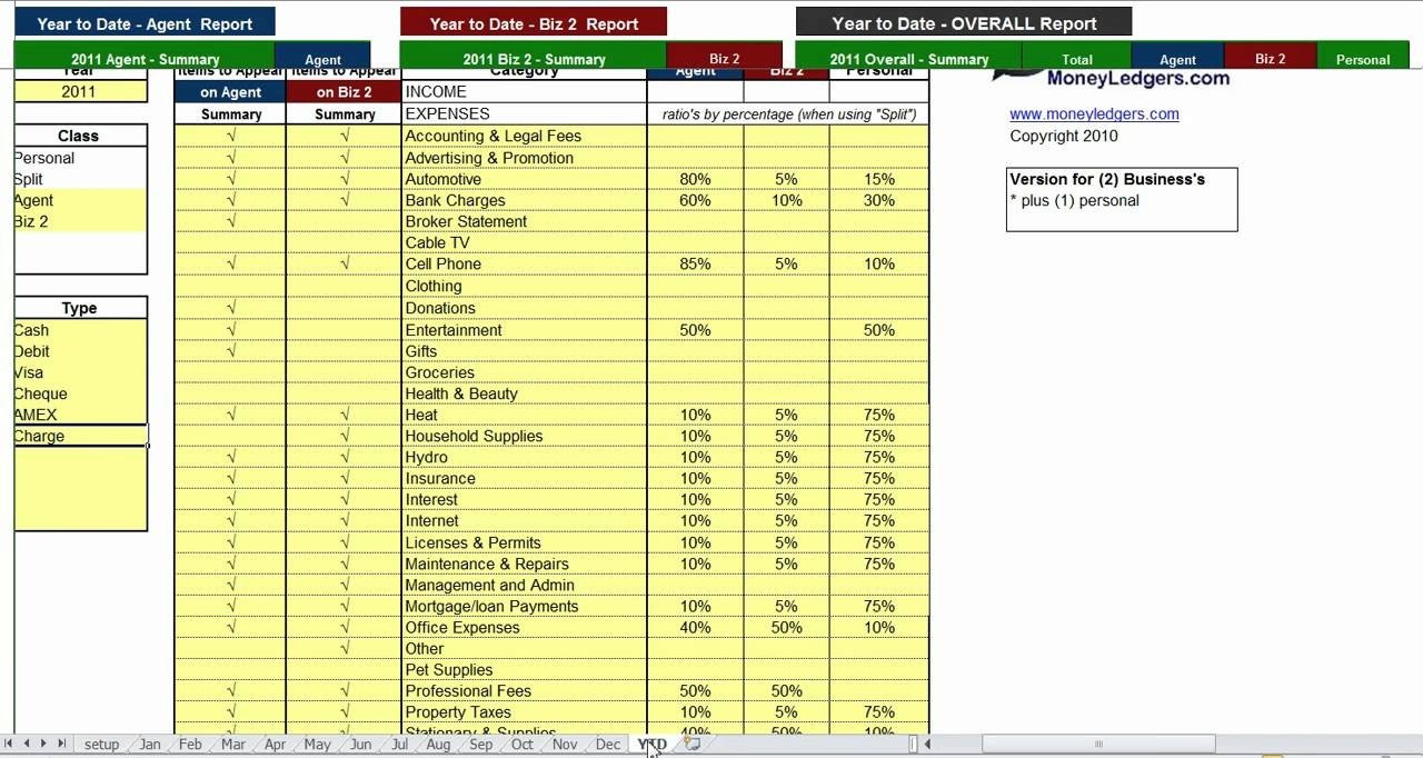 Real Estate Agent Accounting Spreadsheet
