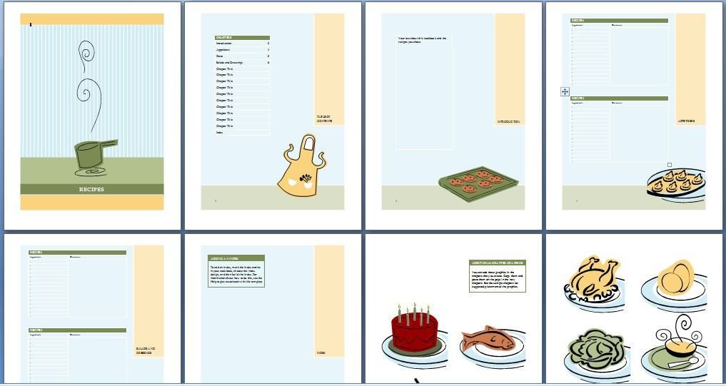 Printable Cookbook Template for Word
