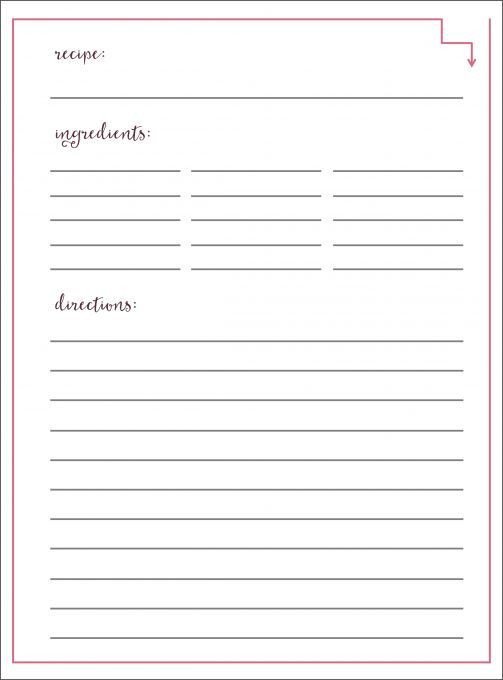 Blank Recipe Template 8x11 Templates Resume Examples