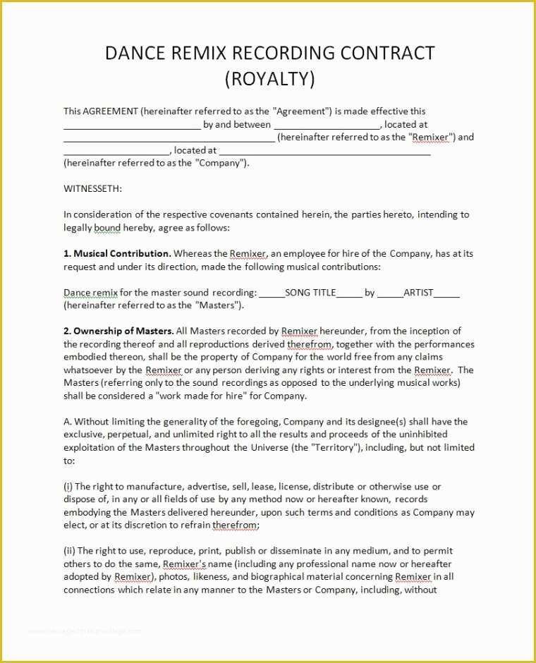 56 Record Label Contract Template Free