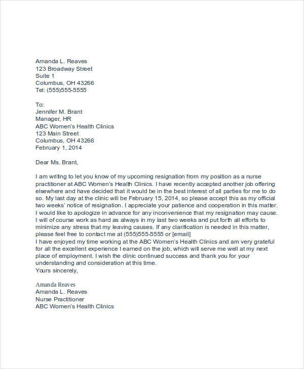 34 Free Resignation Letter Templates PDF DOC