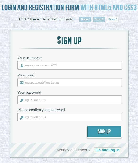 20 HTML5 Signup & Registration Forms HTML CSS