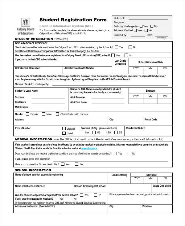 Registration Form Template 9 Free PDF Word Documents