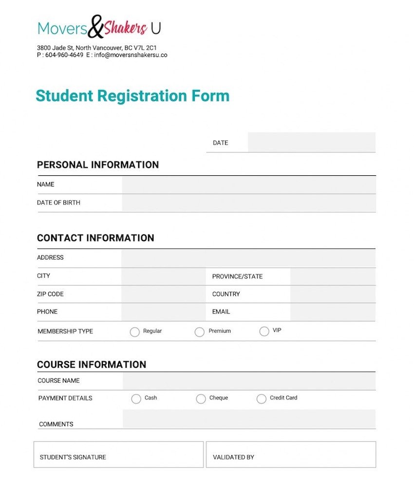 How to Customize a Registration Form Template Using