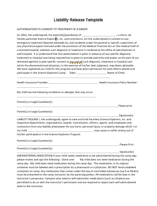 Liability Release Template