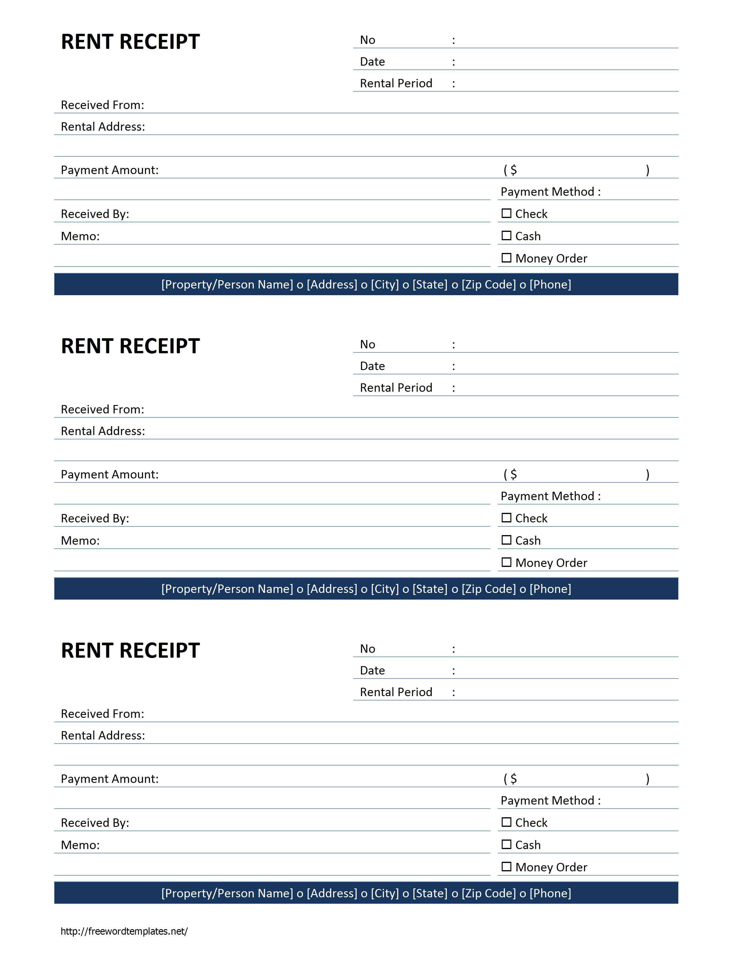 Free Rent Receipt Free Printable Documents