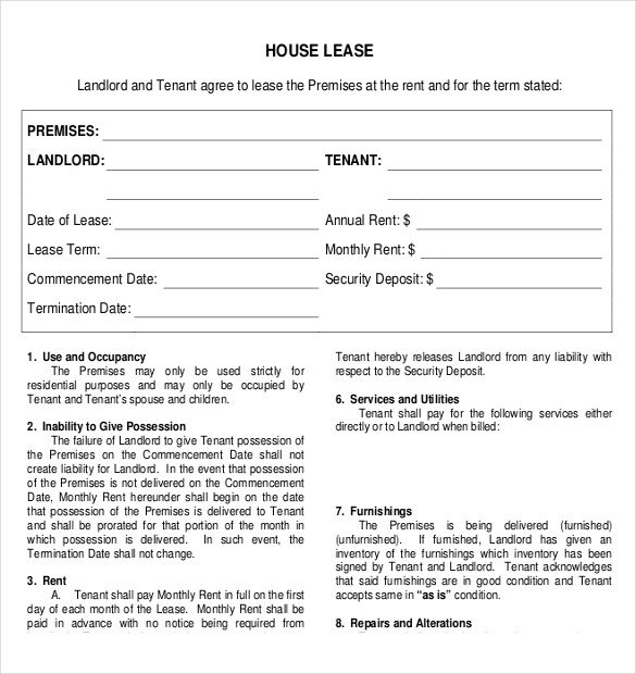 Rental Agreement Template – 21 Free Word PDF Documents