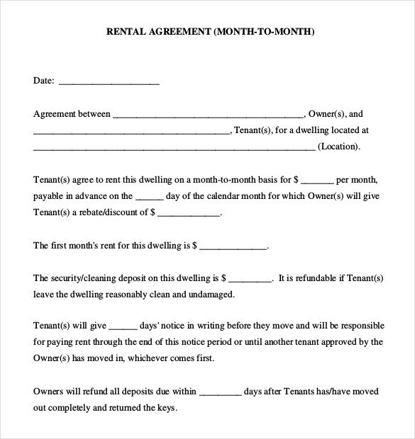 Rental Agreement Templates – 15 Free Word PDF Documents