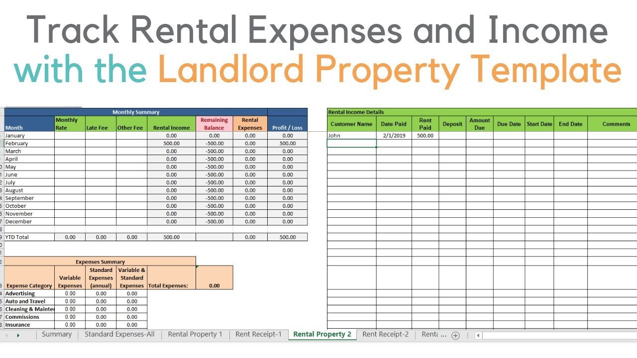 Landlord template demo Track rental property in excel
