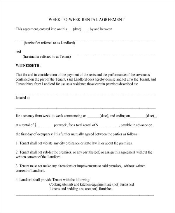 Simple Rental Agreement – 10 Free Word PDF Documents