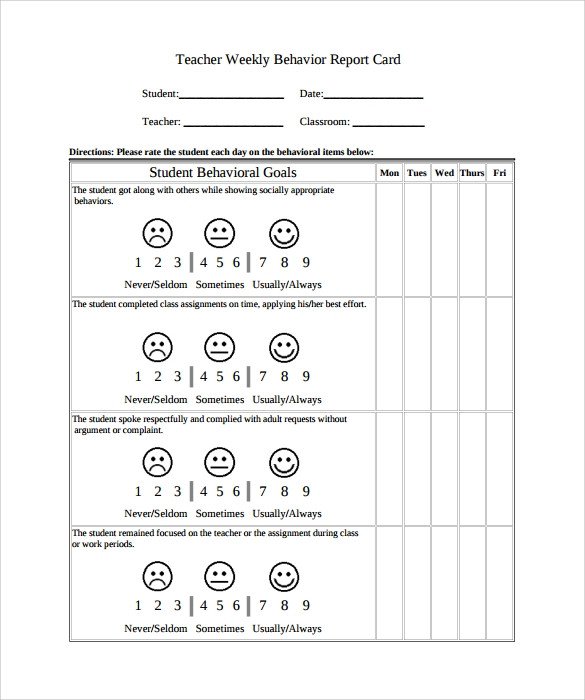 14 Sample Report Cards PDF Word Excel Pages