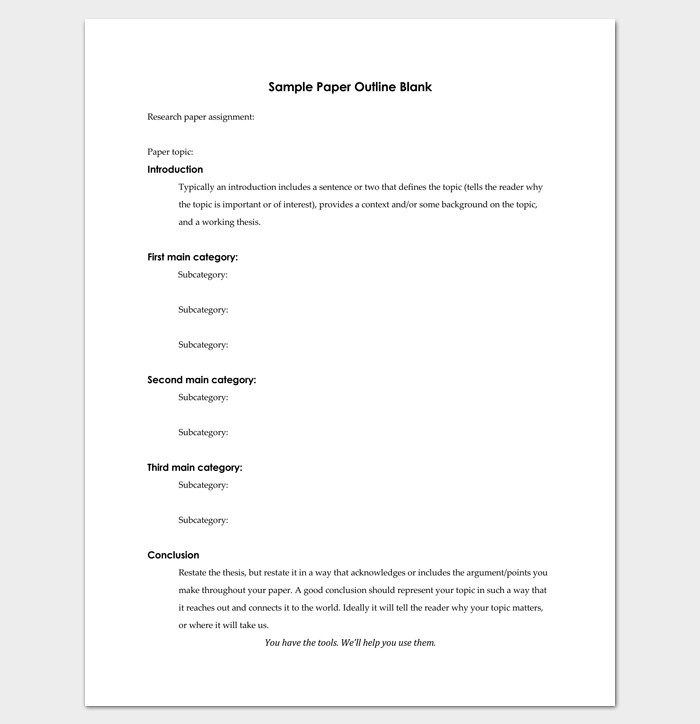 Blank Outline Template 11 Examples and Formats for