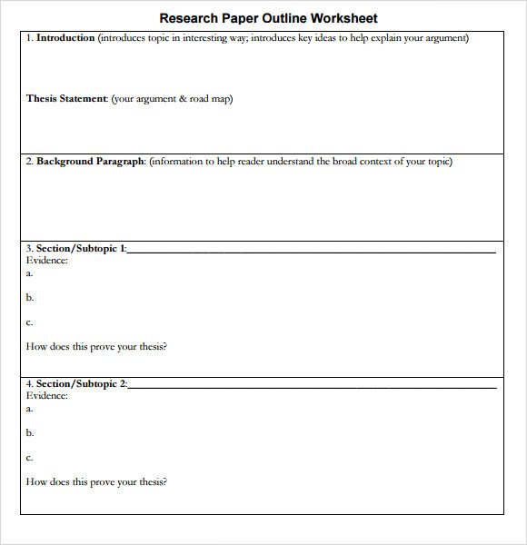 Formal Outline Template 6 Download Free Documents in