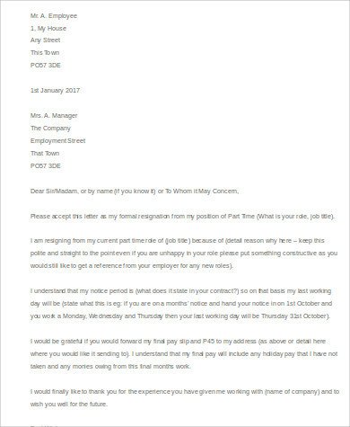 Email Resignation Letter Sample 8 Examples in Word PDF
