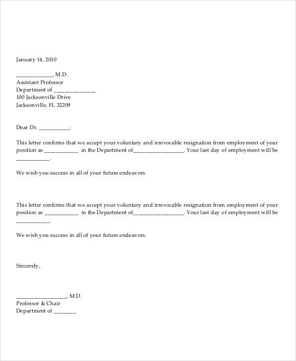 Volunteer Resignation Letter Template 6 Free Word PDF