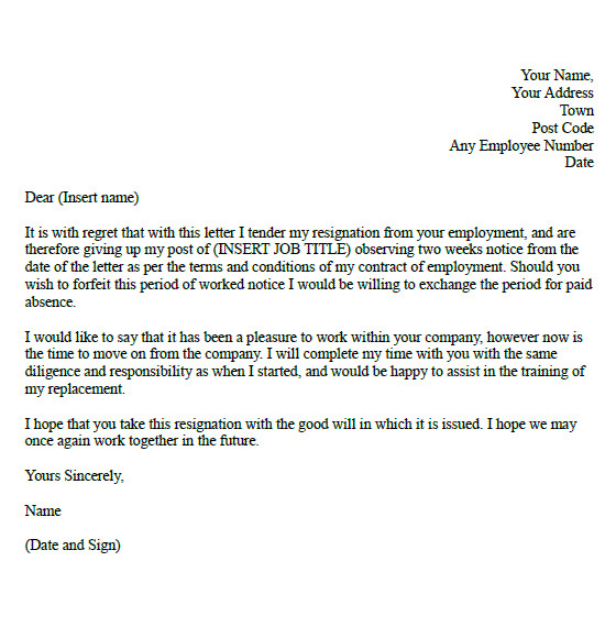 Free Two weeks Notice Letter 15 Samples & Examples