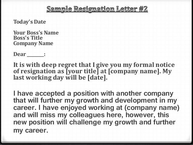 Resignation letter powerpoint