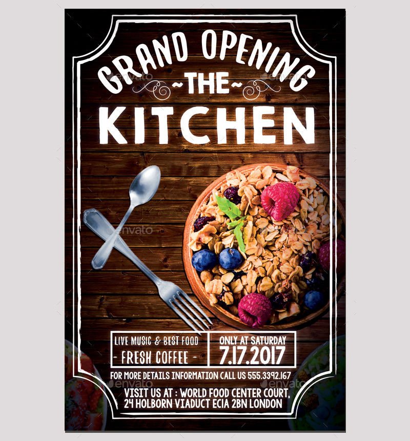 12 Restaurant Opening Flyer Designs Word PSD AI EPS