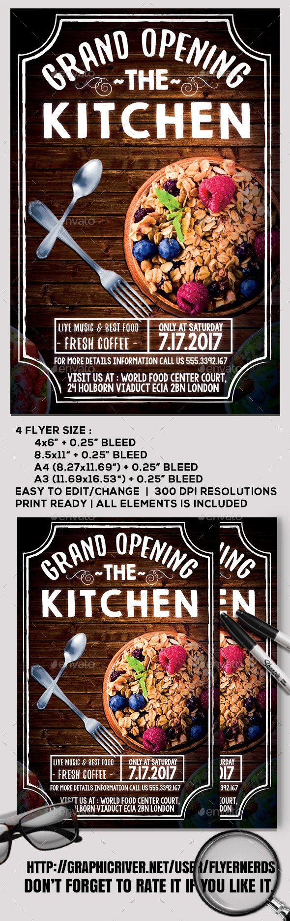 Restaurant Grand Opening Flyer by flyernerds
