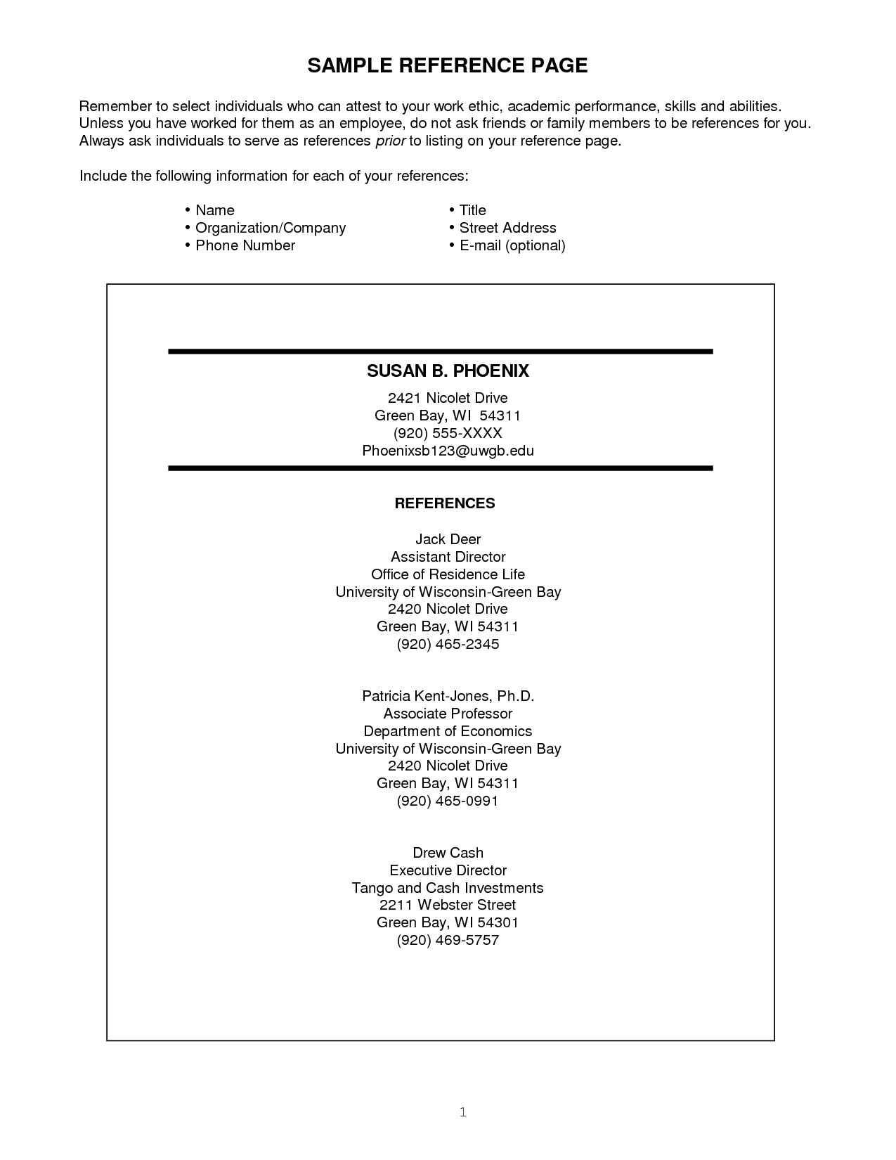 Resume Templates References references resume