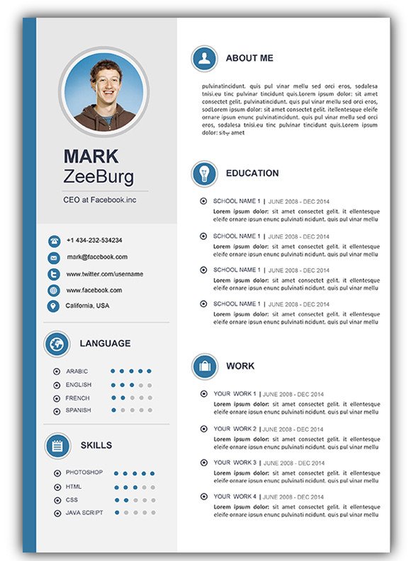 3 Free Download Resume Cv Templates For Microsoft Word