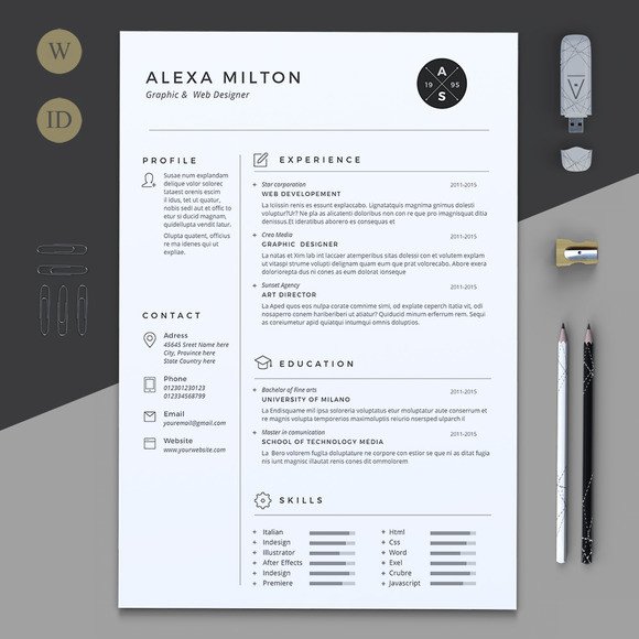 2 Pages Resume Resume Templates on Creative Market