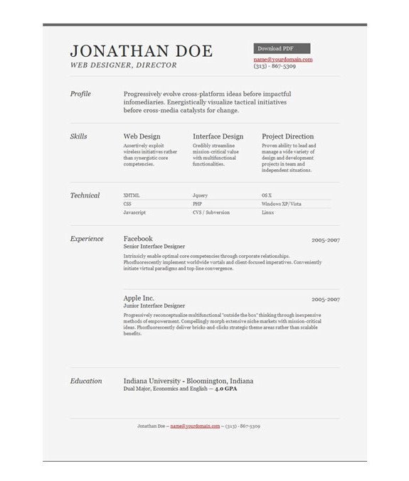 Pages Resume Templates