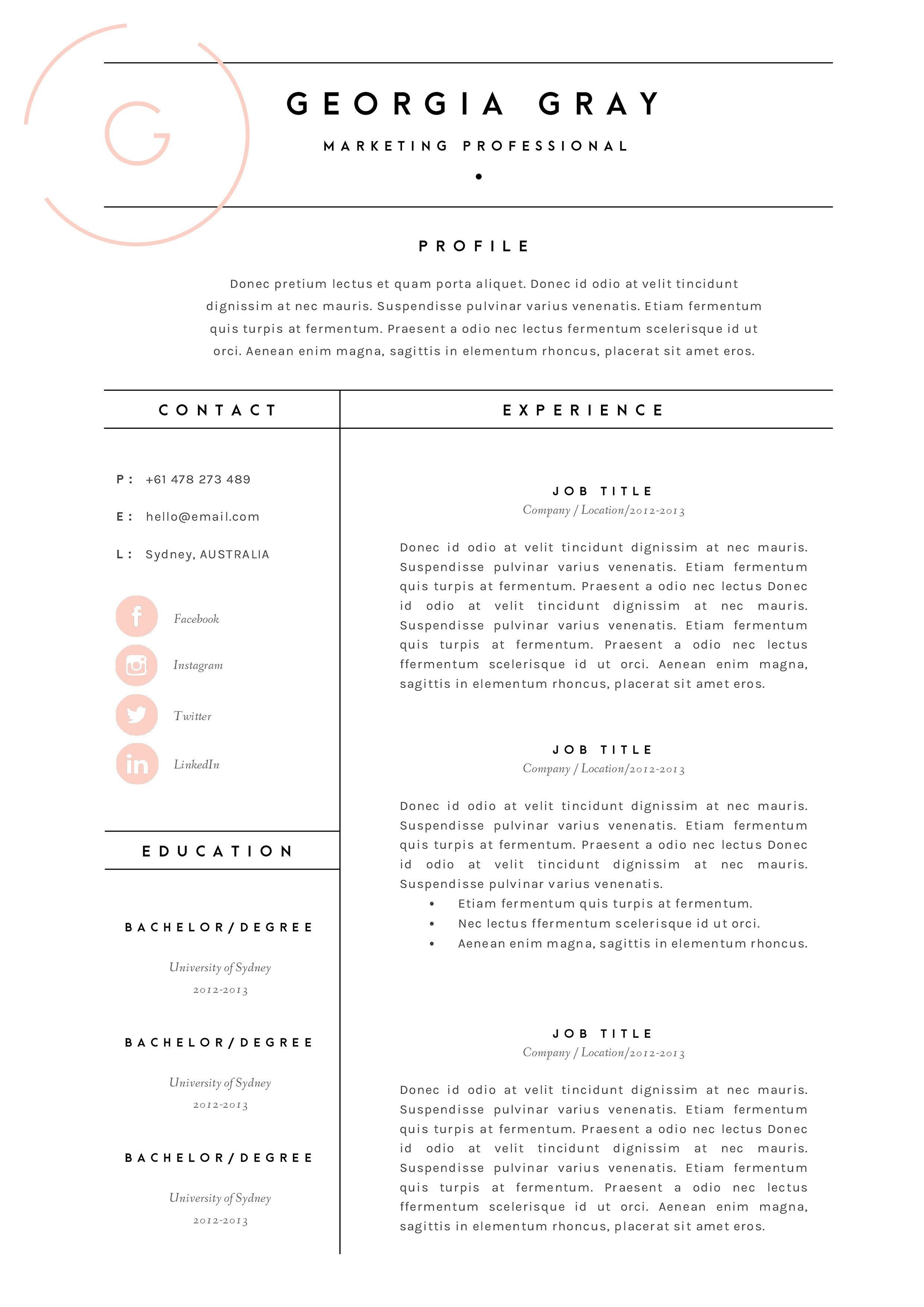 Resume Template 3 Page