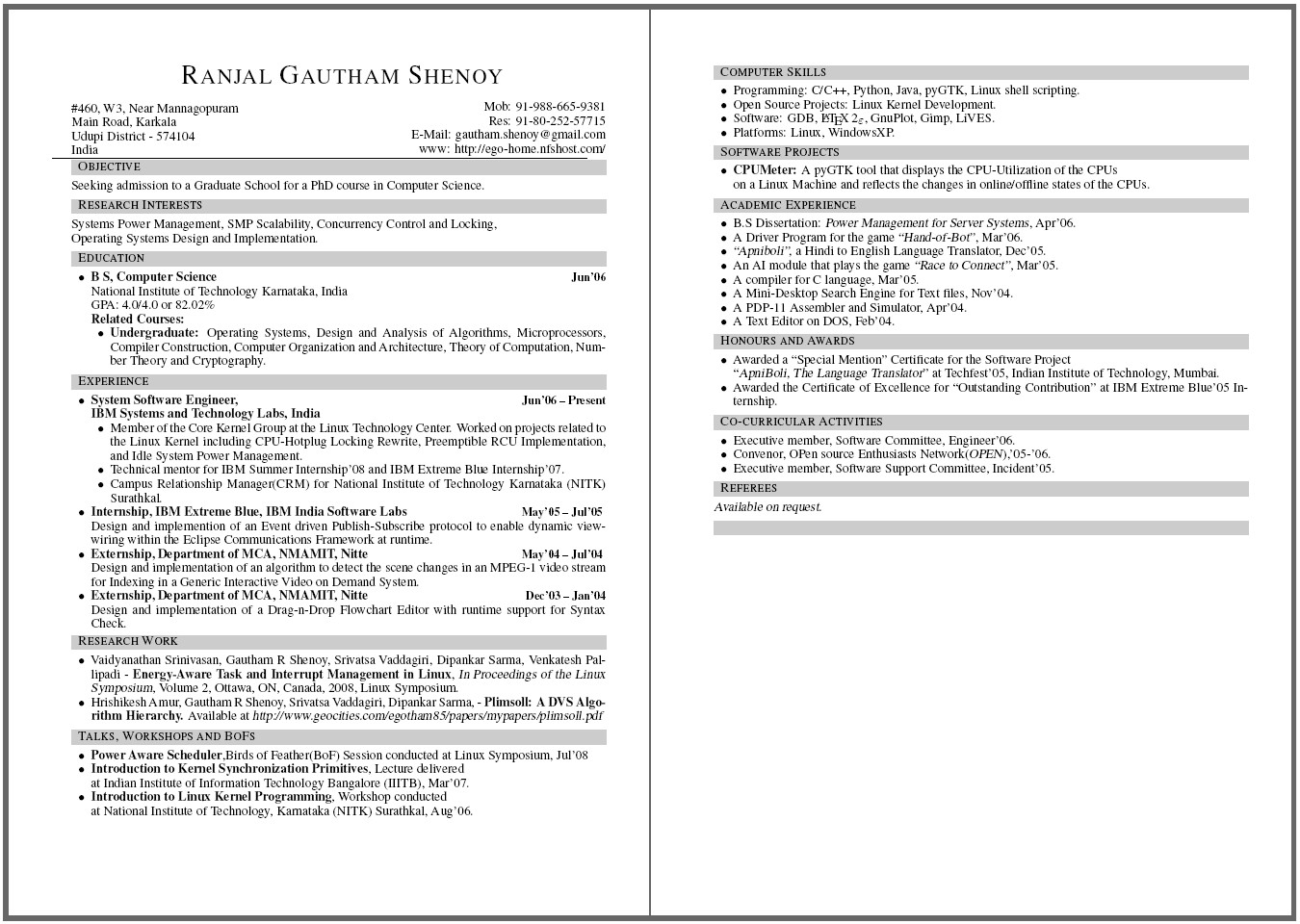 Resume Webpage and More