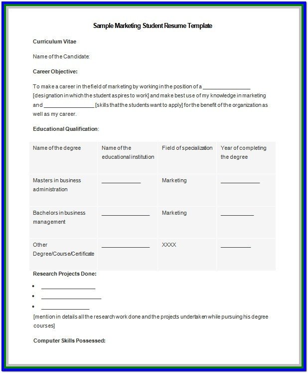 Resume Templates In Microsoft Word 2007 Resume Resume